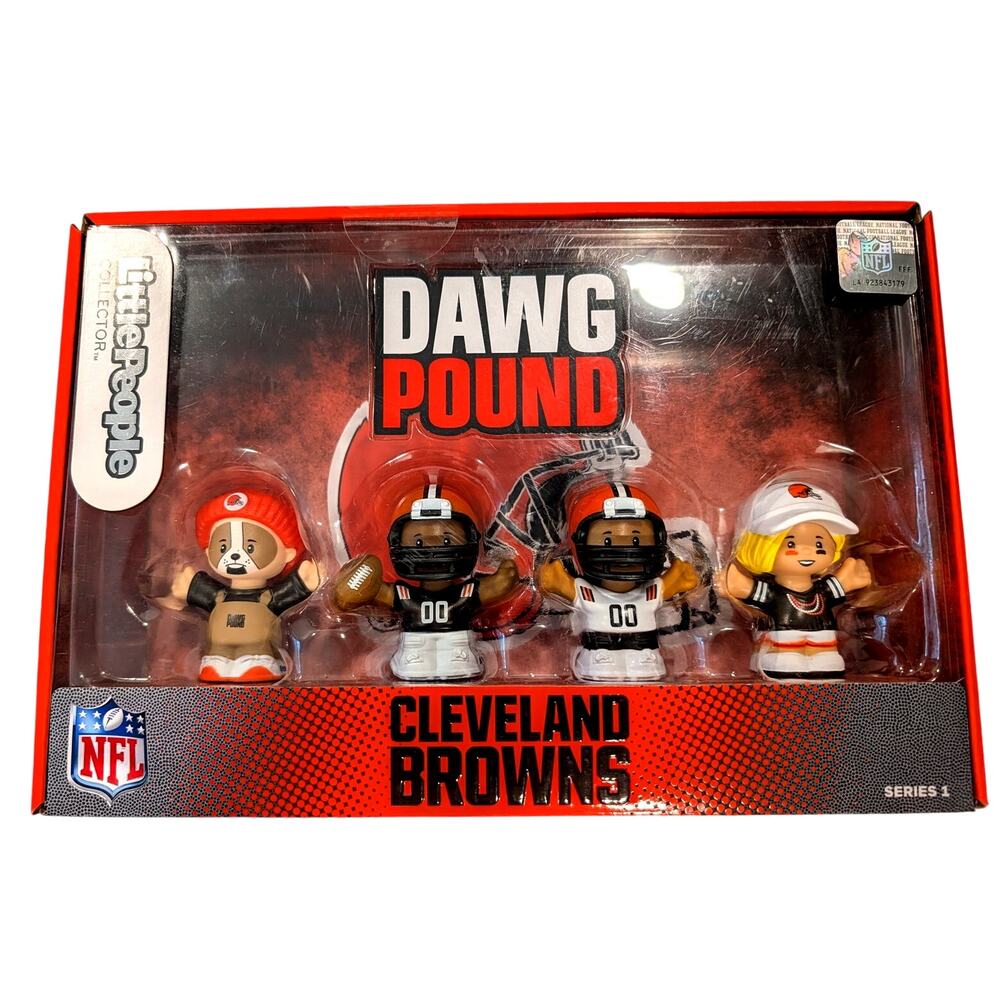 New Fisher Price Little People Collection Cleveland Browns NFL Dawg Pound Set